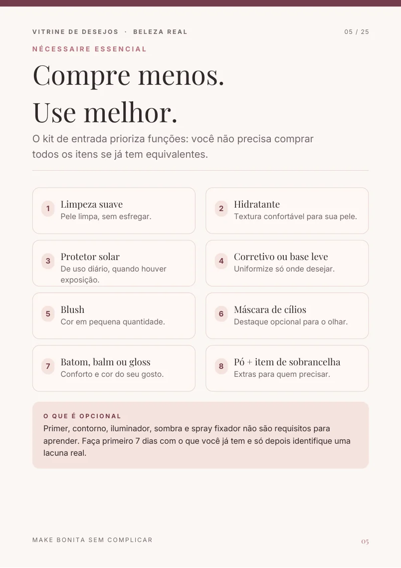 Página da nécessaire essencial