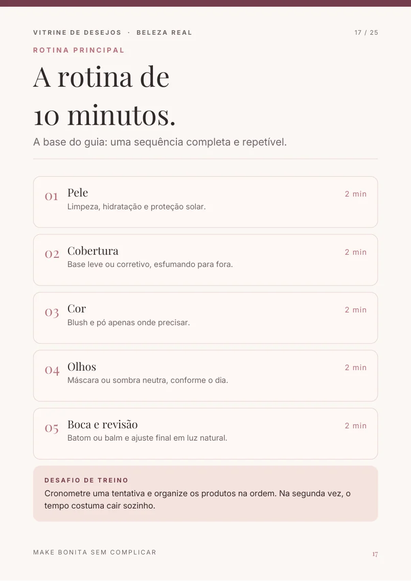 Página da rotina de dez minutos