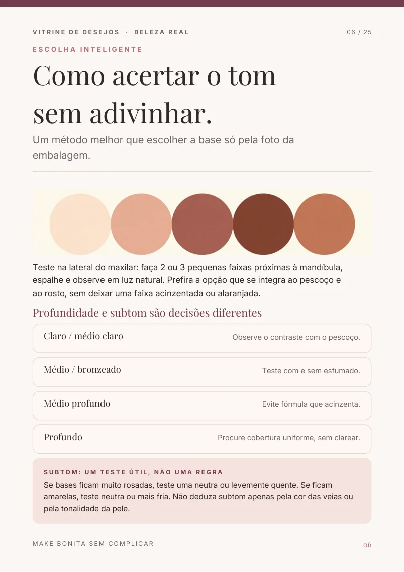 Página 6: como acertar o tom da base